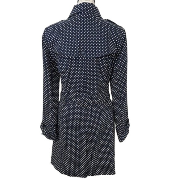 London Fog Polka Dot Single Breasted Trench Coat - Picture 3 of 13